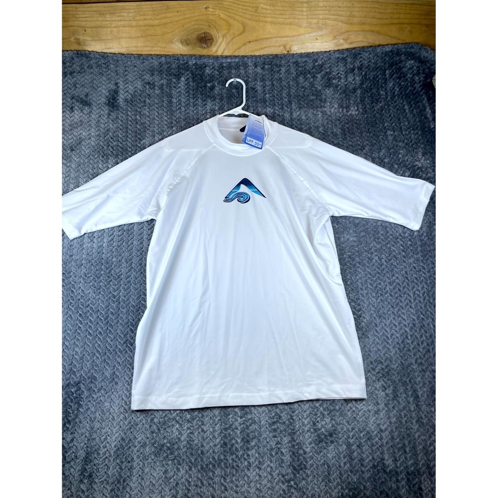 Kanu Surf Swim Shirt Mens 2XL White Mercury UPF 50+ Sun Protective Rashguard